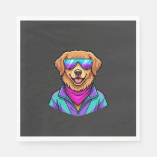 Zoele Honden Zonnebril Retro Neon Kunst_1 Servet