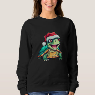 Zoele Kerstmis Schildpad met Kerstmannen Muts Trui