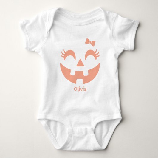 Zoele, op maat gemaakte Halloween Jack O' Lantern Romper (Voorkant)