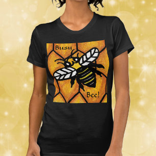 Zoemende drukke cute bij honingraat t-shirt