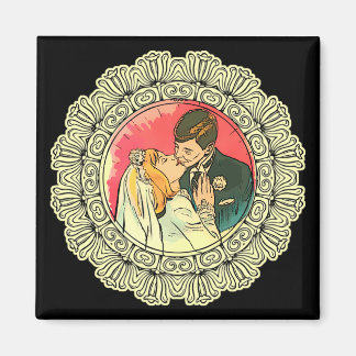 zoen op de bruiloft magneet