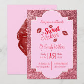 Zoen van sweet sixteen kaart (Voorkant / Achterkant)