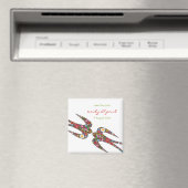 Zoenen Zwaluw Vogels Lente Bloemen Bewaar de datum Magneet (Insitu (Vaatwasser))