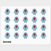 zoenende dolfijn ronde sticker (Vel)