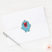 zoenende dolfijn ronde sticker (Envelop)