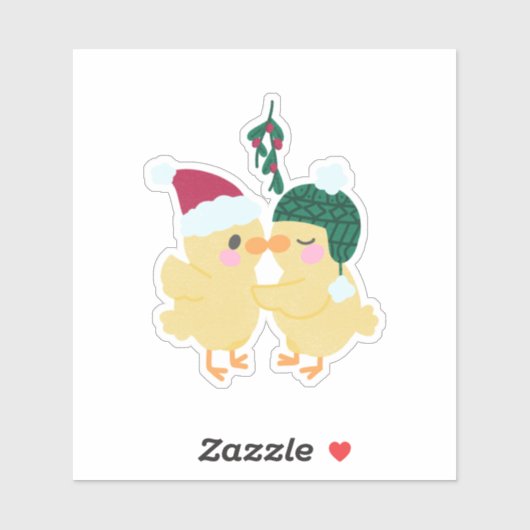 Zoenende eenden sticker (Vel)