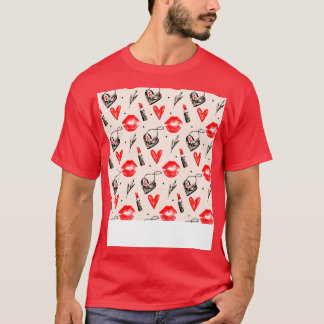 Zoenende Mond met Lippenstiftpatroon 2 T-shirt