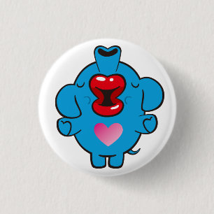 zoenende olifant ronde button 3,2 cm