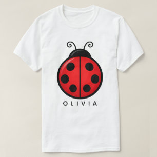 Zoepe Rode Lieveheersbeestje Aangepaste Naam Grafi T-shirt