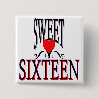 zoet 16 Birthday Gear Vierkante Button 5,1 Cm