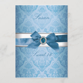 Zoet 16 Elegant Invitation (blauw) Kaart