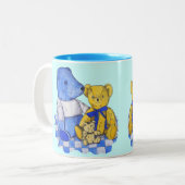 zoet afbeelding van drie schattige oude tederjes k tweekleurige koffiemok (Voorkant links)