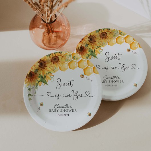 Zoet als Baby shower Papieren Bordje