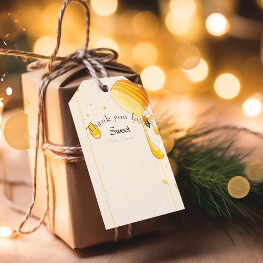 Zoet als baby shower van bijen cadeaulabel