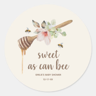 Zoet als Baby shower van honingbonen Ronde Sticker