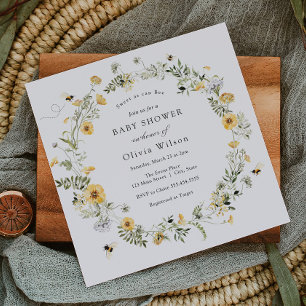 Zoet als bijenbloem Baby shower Kaart