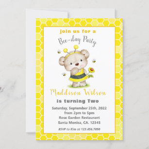 Zoet als Can Bee Birthday Invitation Kaart
