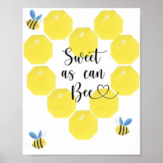 Zoet als een bij kan zijn. Bijenfeestje Poster (Voorkant)