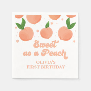 Zoet als een Peach Birthday Napkins Servet