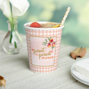 Zoet als een Peach Birthday Paper Cups Papieren Bekers