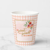 Zoet als een Peach Birthday Paper Cups Papieren Bekers (Voorkant)