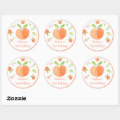 Zoet als een peach Birthday Ronde Sticker (Vel)