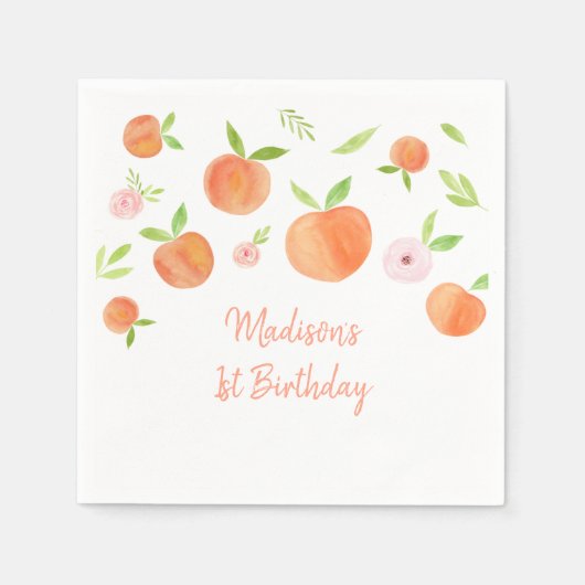 Zoet als een peach Birthday Servet (Voorkant)