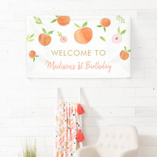 Zoet als een peach Birthday Spandoek