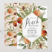Zoet als een perzik bloemenverjaardag 1e Waterverf Kaart (Voorkant / Achterkant)