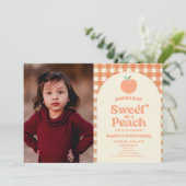 Zoet als een perzik fruit Afbeelding verjaardagsfe Kaart (Staand voorkant)