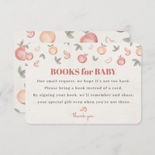 Zoet als een perzik luier loterij uitnodiging invo informatiekaartje (Voorkant / Achterkant)