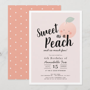 Zoet als een perzik Schattige Kawaii Meisje Verjaa Kaart