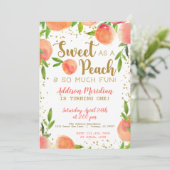 Zoet als een uitnodiging voor een peach Birthday (Staand voorkant)