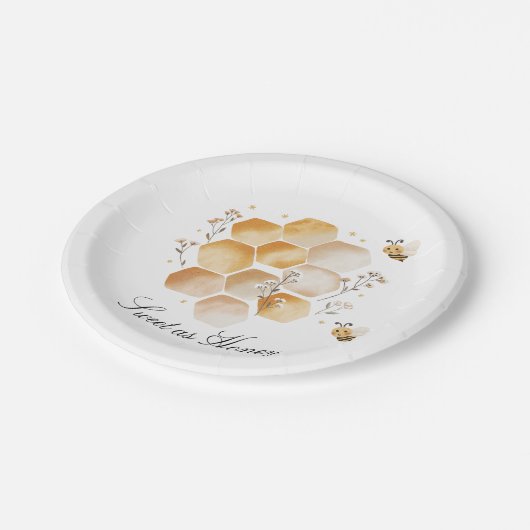 Zoet als honingbij Baby shower Borden Papieren Bordje (Gekanteld)