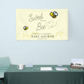 Zoet als kan Bee Schattige Geel Baby shower Spandoek (Beurs)
