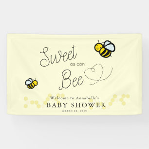 Zoet als kan Bee Schattige Geel Baby shower Spandoek