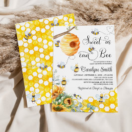 Zoet als kan Bee Zonnebloem Baby shower Kaart