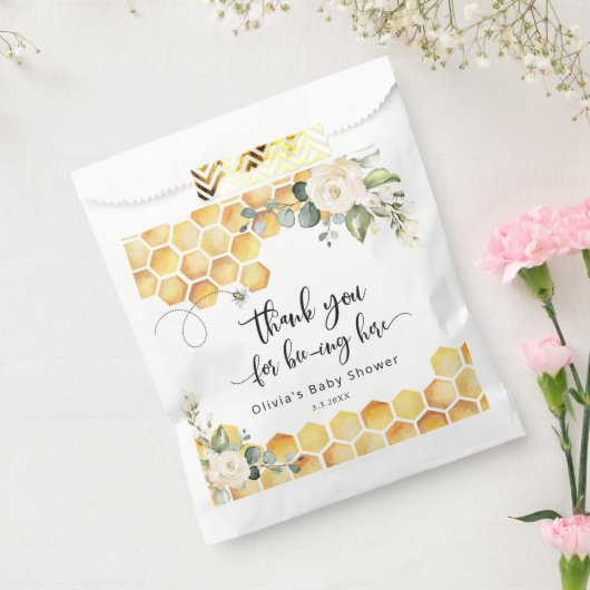 Zoet als kan bloemige honingraten bijen baby showe bedankzakje (Gezegeld)
