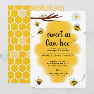 Zoet als kan zijn Bumble Bee Baby shower Kaart