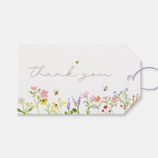 Zoet als modern kan zijn minimaal dank u gunst cadeaulabel (Voorkant (Horizontaal))