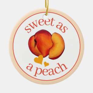 Zoet als Peach Ripe Georgia Peaches Fruit Keramisch Ornament