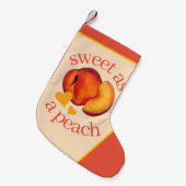 Zoet als Peach Ripe Georgia Peaches Fruit Kleine Kerstsok (Voorkant (Hangend))