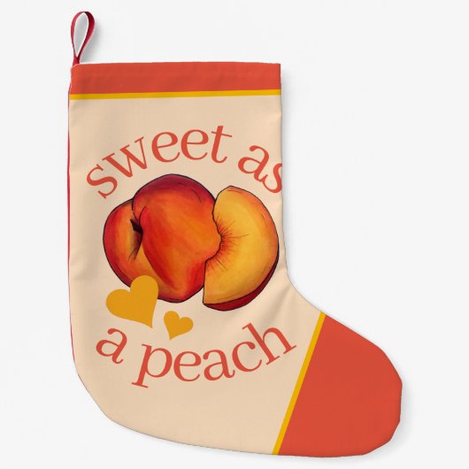 Zoet als Peach Ripe Georgia Peaches Fruit Kleine Kerstsok (Voorkant)