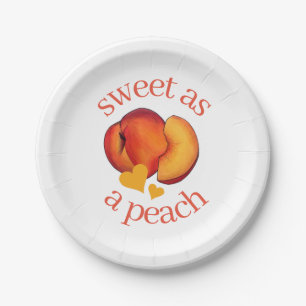 Zoet als Peach Ripe Georgia Peaches Fruit Papieren Bordje