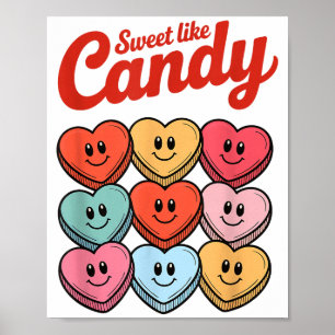 Zoet Als Snoepje Schattig Snoep Hart Valentijnsdag Poster