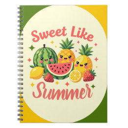 Zoet Als Zomer Kawaii Fruit Notitieboek