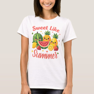 Zoet Als Zomer Lieve Fruit Vrienden T-shirt