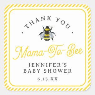 Zoet  Baby shower mama-to-Bee Hartelijk dank Vierkante Sticker