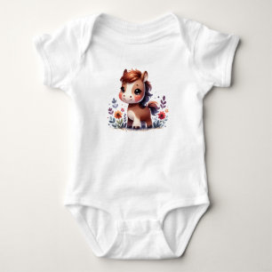 Zoet Baby Veulentje met Bloemen Mooie Dieren Kun Romper