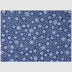 Zoet Blauw Geometrisch Cirkelenoceaanpatroon Tissuepapier